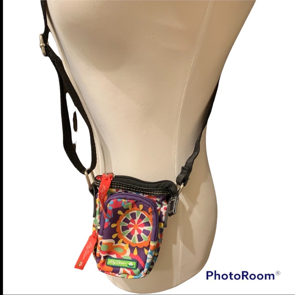 Tiny colorful Lily Bloom crossbody bag 3 compartments adjustable strap